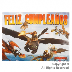 DRAGONS AFICHE FELIZ CUMPLE x 1